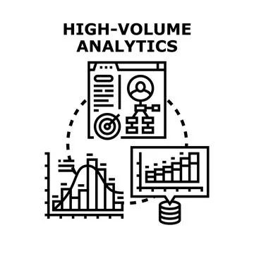 High volume analytics concept processing big data information Stock Illustration