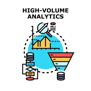 High volume analytics processing big data information Stock Illustration