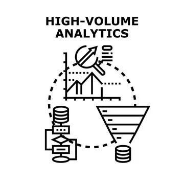 High volume analytics processing big data information Stock Illustration