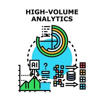 High volume data analytics processing information technology Stock Illustration