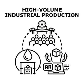High volume industrial production process and resource management Stock Illustration