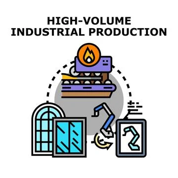 High volume industrial production process vector operating Stock Illustration