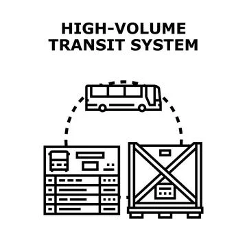 High volume transit system delivering goods and people Stock Illustration
