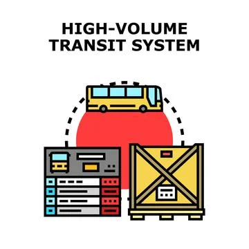 High volume transit system delivering goods and people Stock Illustration