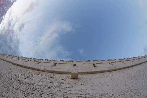 High wall of prison Stock Photos