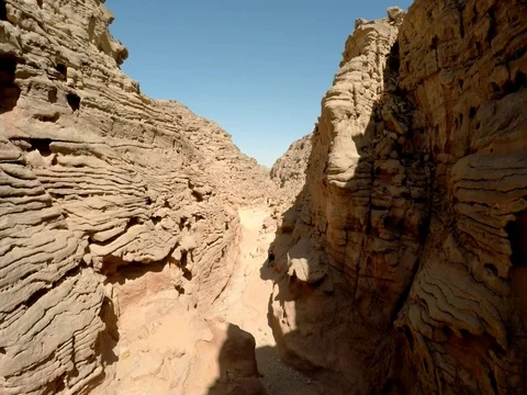 The high walls of the canyon in Egypt Stock Footage 73101885