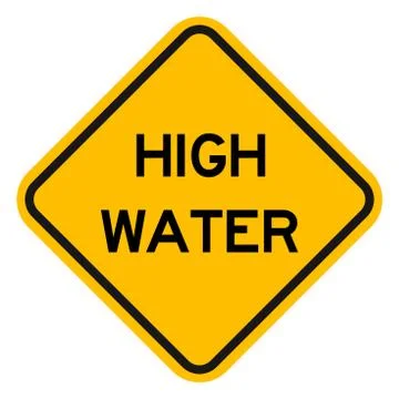 High water caution sign vector background Illustrazione stock