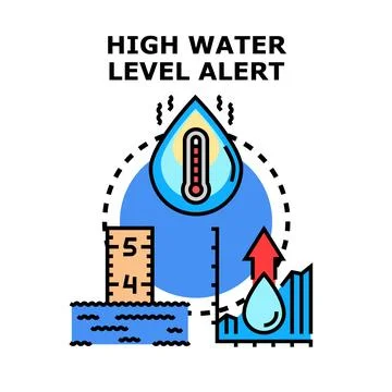 High water level alert concept vector illustration Stock Illustration
