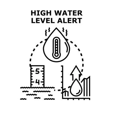 High water level alert concept vector illustration Stock Illustration