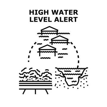 High water level alert concept vector illustration Stock Illustration