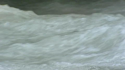 High water level in Alpine river - full screen Stock Footage 34457241