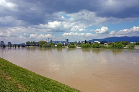 High water level of the river Stock Photos