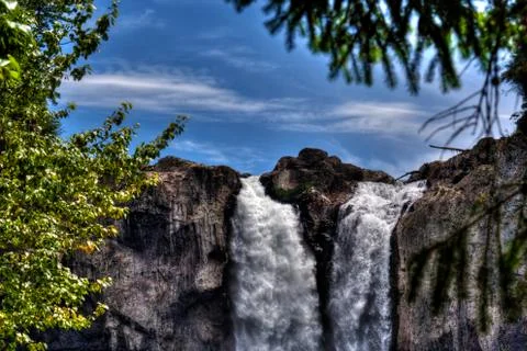 High waterfall in hdr Stock Photos