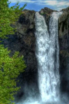 High waterfall in hdr Stock Photos
