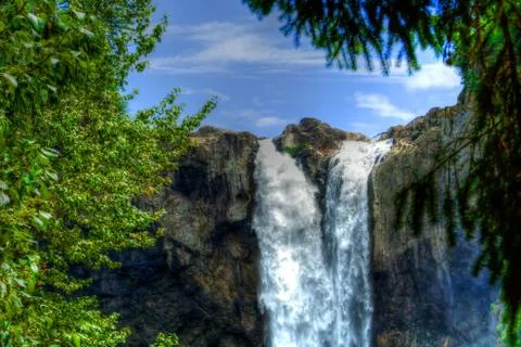 High waterfall in hdr Stock Photos