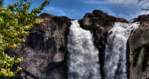 High waterfall in hdr Stock Photos