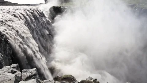 High Waterfall Waters in Iceland Video stock 84723613