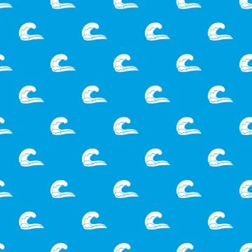 High wave pattern seamless blue Stock Illustration