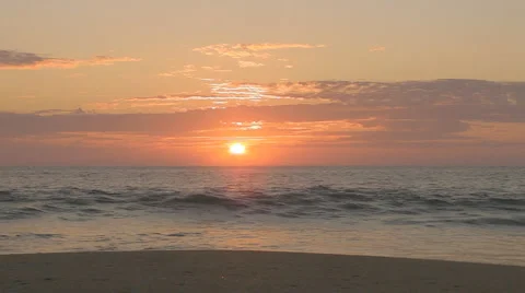 High Waves and Sunset Stock Footage 5401971