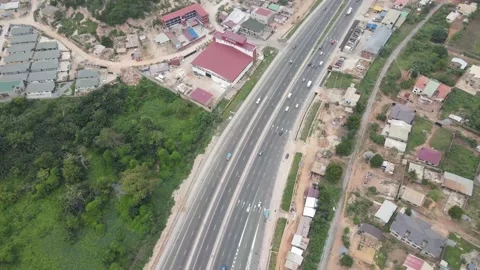HIGH WAY DRONE SHOTS Stock Footage 157238692