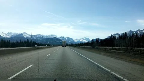 High way road to calgary Stock Photos