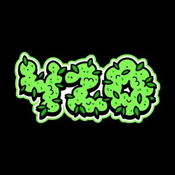 High weed bud quote text slogan print design. Vector doodle cartoon character Stock Illustration