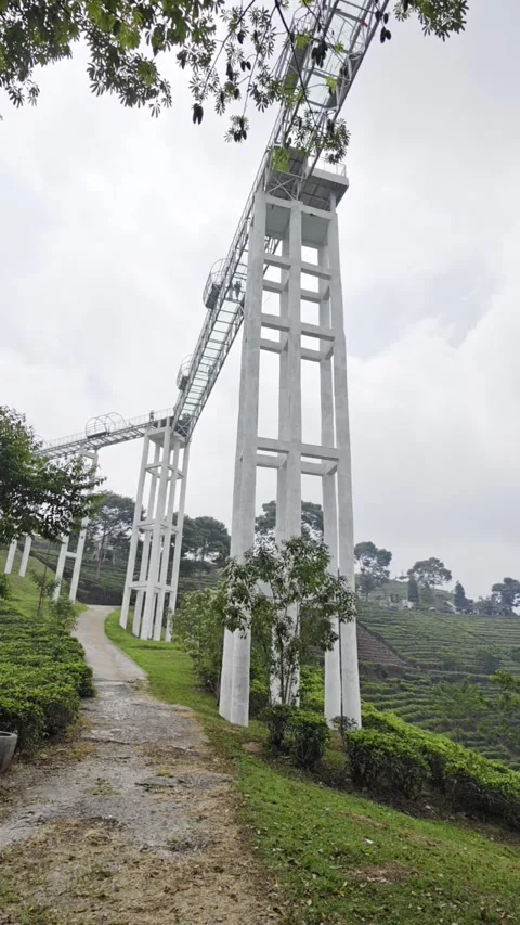 High white sky bridge walkway in Karanganyar, Indonesia - August 15, 2026 Video stock 342476199