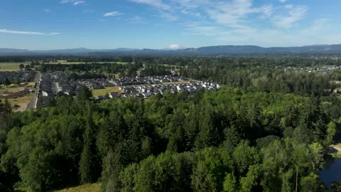 High wind Drone Hyperlapse of neighborhood Stock Footage 201319270