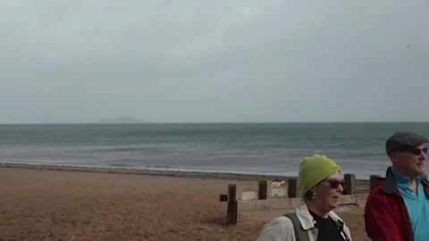 High winds in Edinburgh as Storm Floris hits the UK Stock Footage 314269434