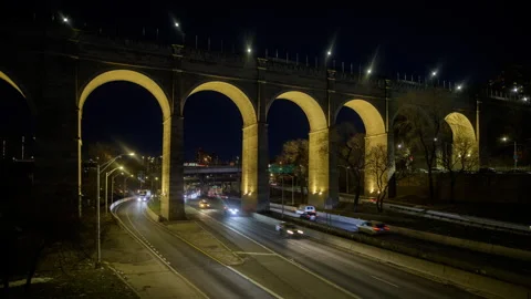 HIghbridge Lightrails Haze Crop Stock Footage 149595257