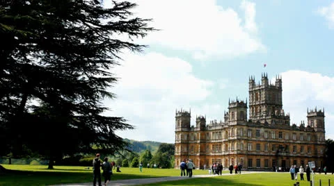 Highclere Castle &amp; general public 4 Stock Footage 24467220