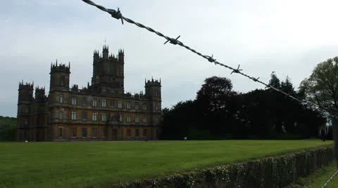 Highclere Castle &amp; security 2 Stock Footage 24479063