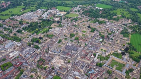 Higher Aerial view shot Daytime Oxford Centre Shot 25fps Stock-Footage 337959355