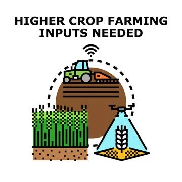 Higher crop farming inputs for smart agriculture technology Stock Illustration