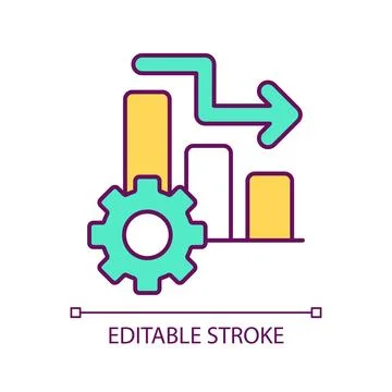 Higher demand for goods and services RGB color icon Stock Illustration
