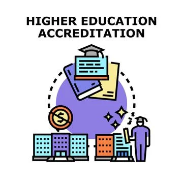 Higher education accreditation process and quality recognition 스톡 일러스트
