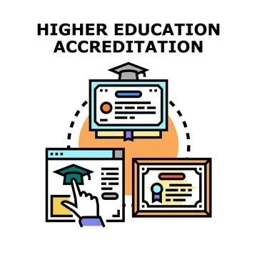 Higher education accreditation process and quality standards イラスト素材