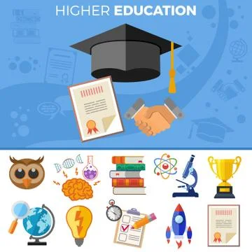 Higher Education Banner Stock Illustration