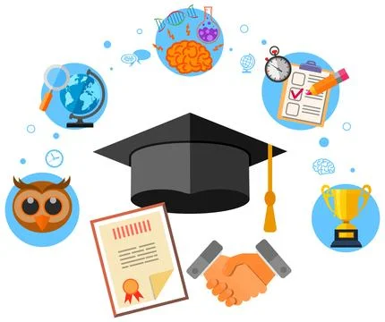 Higher Education Banner Stock Illustration