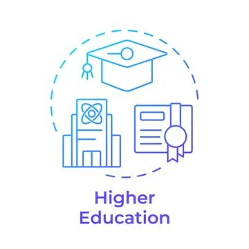 Higher education blue gradient concept icon 스톡 일러스트