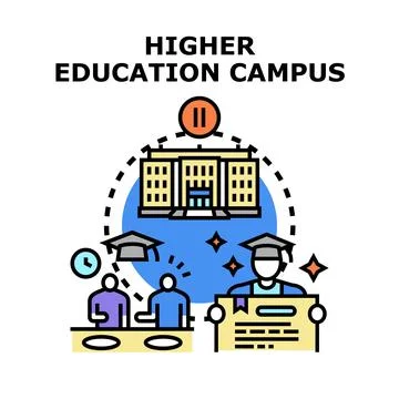 Higher education campus learning and receiving diploma イラスト素材