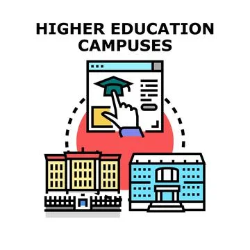 Higher education campuses selection process online Ilustración de archivo