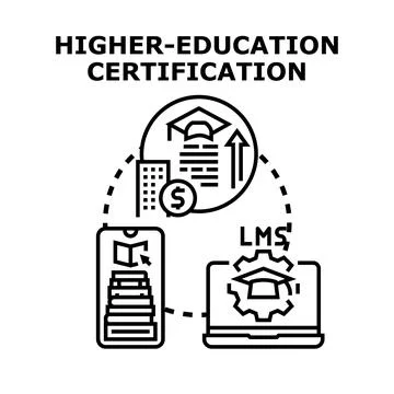 Higher education certification process management concept Stock Illustration