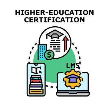 Higher education certification process management concept Stock Illustration