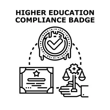Higher education compliance badge vector concept Stock Illustration