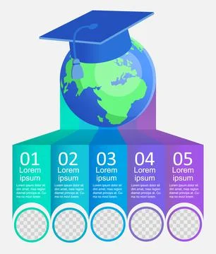 Higher education infographic chart design template 스톡 일러스트