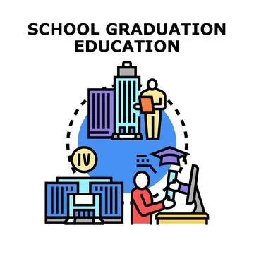 Higher education learning process graduating concept Stockillustratie
