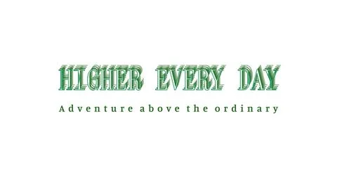 HIGHER EVERY DAY masked text design featuring rhythmic arch shell pattern and th Stock Illustration