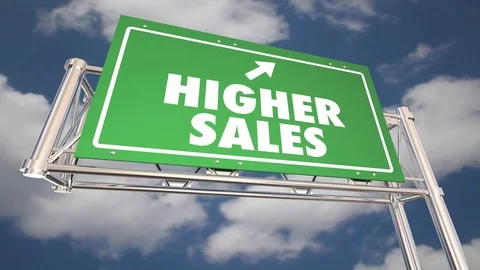 Higher Sales Freeway Road Sign Sell More Products 3d Animation Stock Footage