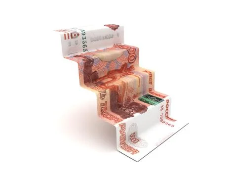 Higher Steps With Russian Ruble Stock Illustration